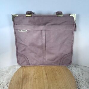 Super Spacers Tote Bag Mauve Purple Top‎ Handle Gold Accents Travel Purse